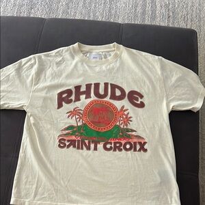 Rhude Beige and Red Graphic Tee